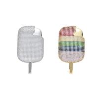 AUOU 1 colgante de helado europeo y americano, collar de colores para parejas de hip-hop, Piedra