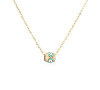 AUOU 1 collar con colgante de circonita cúbica azul contra el mal de ojo, cadena de acero inoxidable chapado en oro, collar gótico, Piedra