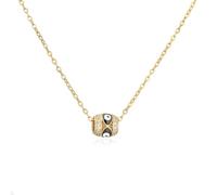 AUOU 1 collar con colgante de circonita cúbica azul contra el mal de ojo, cadena de acero inoxidable chapado en oro, collar gótico, Piedra