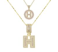 AUOU 1 collar de 26 letras de caramelo de hielo para mujer, Piedra