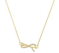 AUOU 1 collar de lazo de circonita chapado en oro de 4 estilos para mujer, Piedra