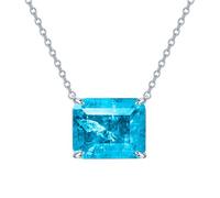 AUOU 1 collar de plata con colgante verde para mujer, Piedra