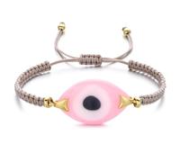 AUOU 1 pulsera bohemia de mal de ojo para mujer, hecha a mano, Piedra