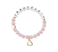 AUOU 1 pulsera con colgante de corazón dorado para mujer con forma de letra de cerámica y cuentas naranjas, Piedra