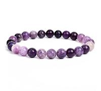 AUOU 1 pulsera de 8 mm hecha de cuentas naturales de ojo de tigre pulido con lazuli, Piedra