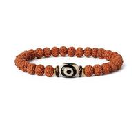 AUOU 1 pulsera de cuentas de ojo de tigre verde para mujer, pulsera de budismo tibetano, Piedra
