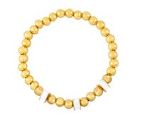 AUOU 1 pulsera de cuentas doradas de cobre para mujer, pulsera esmaltada con cuentas, regalos para amigas, Piedra