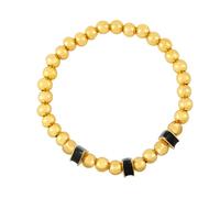 AUOU 1 pulsera de cuentas doradas de cobre para mujer, pulsera esmaltada con cuentas, regalos para amigas, Piedra