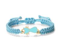 AUOU 1 pulsera de cuerda roja y negra tejida a mano, ajustable, esmaltada, gatos, colgante, regalo para mujeres y hombres, Piedra