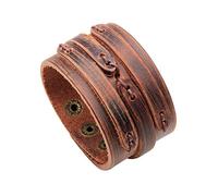 AUOU 1 pulsera de cuero de varias capas para hombre, trenzada, tejida a mano, pulseras y brazaletes para hombre, Piedra
