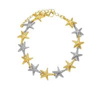 AUOU 1 pulsera de oro y plata con estrella para mujer, pulseras de playa pulidas, regalos de cobre junto al mar, Piedra