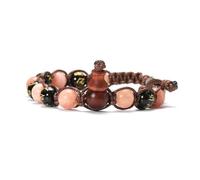 AUOU 1 pulsera natural, cuentas tibetanas, hecha a mano, para hombre y mujer, Piedra