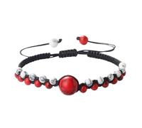 AUOU 1 pulsera para hombre de 4 mm, doble fila, hematita natural, lava, ónix negro, cuentas reguladas, pulseras para mujer, Piedra