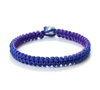 AUOU 1 pulsera trenzada de muchos colores para mujeres y hombres, perlas de imitación, budismo, hecha a mano, Piedra