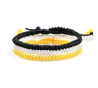 AUOU 3 artículos/1 juego de pulseras coloridas de cuerda ajustable para mujer, pulsera tejida para regalo, Piedra