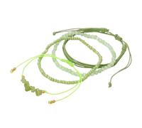 AUOU Juego de 4 pulseras de cuentas de aventurina naranja, pulseras de cuentas de arroz, Piedra