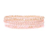AUOU Juego de 4 pulseras elásticas de cuentas bohemias facetadas de cristal de colores para mujer, Piedra