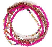 AUOU Juego de pulseras elásticas de cuentas hechas a mano con diseño bohemio y colorido de semillas en capas, Piedra