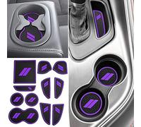 Auovo 11pcs Decor Liner for Challenger Accessories 2015 2016 2017 2018 2019 2020 2021 2022 2023 Interior Anti Dust Mats Center Console Cup Holder Insert Door Pocket Pad for Challenger 2022 (Purple)