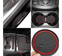 Auovo 18 Alfombrillas Antipolvo para Mazda CX-5/CX5, Accesorios 2017-2023, Ajuste Personalizado, Compartimento de Puerta, portavasos, Consola Central, Interior del Coche (Rojo)