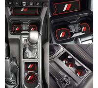 Auovo Alfombrillas Antipolvo para Toyota Tacoma Accesorios TRD Pro 2016-2021 Custom Interior Trim Portavasos Insertos Consola Centro Puerta Bolsillos Liners (Doble Cab, 18pcs) (Rojo)