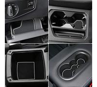 Auovo Tapetes Antipolvo para Volkswagen VW Tiguan Accesorios 2018 2019 2020 2021 2022 2023, portavasos Personalizados para Puerta Central de Consola (19 Piezas/Juego) (Borde Blanco)