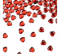 aupawdy 1000 Piezas Diamantes Acrílicos Corazón Gemas de Cristal corazones acrílicos rojos piedras decorativas para mesa de fiesta de boda y compromiso