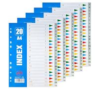 aupawdy 5 Piezas/ 100 hojas Divisores de Archivos A4 Divisores con 11 Agujeros A4 Separadores De Plastico Separadores Archivador gris con Letras A-Z para Carpetas