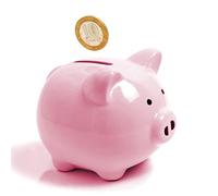 Auped Hucha de cerdito clásico lindo con monedas de cerámica hucha, hace perfecta, decoración para dormitorio, recuerdo o hucha de ahorro para niños (rosa)