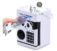 Auped Hucha electrónica con Palabras de Paso, Mini ATM Caja Fuerte para niños, cumpleaños (Panda)