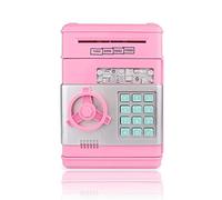 Auped Hucha electrónica Hucha electrónica con Palabra de Paso, Mini ATM, Color Rosa
