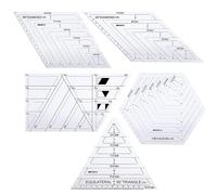 Auped Juego Profesional de 9 Reglas Curvas Francesas para Costura - Reglas Métricas de Precisión en Plástico Durable para Diseñadores de Moda, Sastres y Proyectos DIY (5)