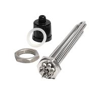 AUPERS Elemento calentador de agua de inmersión de 1 1/4" BSP/DN32 con rosca 304SUS y accesorios, tubería eléctrica de calefacción de 3KW/4,5KW/6KW/9KW/12KW Reality(380V_3KW 190MM 304SUS)