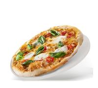 AUPLEX Piedra de pizza de 9 pulgadas para horno y parrilla, piedra redonda para hornear, sartén de cordierita resistente para hornos eléctricos de interior, hornear corteza crujiente, pan de pizza con