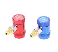 Aupoko R1234yf Acopladores Rápidos con 2 Conectores de 1/4" R1234yf Acopladores Manuales de Lado Alto/Bajo Adaptadores Pieza de Repuesto para Refrigerantes A/C