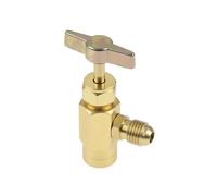 Aupoko R1234YF - Grifo autosellante con rosca a la izquierda, válvula dispensadora SAE de 1/2 a 1/4 pulgadas, abrebotellas de refrigerante de CA, se adapta a carga de aire acondicionado automotriz