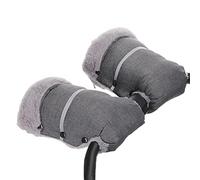 AUPOWER Mangueras, Cochecito Cochecito Muff de Mano Impermeable y Resistente al Viento Anticongelante Forro Polar Guantes Universal Calentador de Mano para Buggy Carrito Remolque Bicicleta. Gris