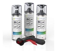 Aupropaint Gloss - Spray de pintura en aerosol para coche, 3 x 400 ml + 1 mango de pistola original