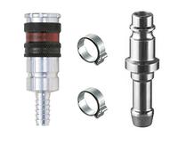 AUPROTEC set de acoplamiento rápido de aire comprimido con acoplamiento de seguridad Würth, espiga de 6mm y abrazaderas
