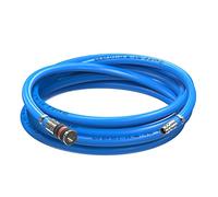 AUPROTEC set de manguera de aire comprimido Ø 9 mm interior, 15 m de PVC con acoplamiento de seguridad S2000 para compresor de aire, Manguera de compresor Würth altamente flexible