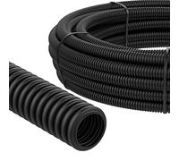 AUPROTEC Tubo Corrugado sin Ranura 2 a 50 m/Conducto para Cables subterráneos/Resistente a los Rayos UV/Manguera Protectora de Cables Negro - Diámetro Interior 19 mm, Longitud 2 m