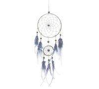 Auptiz Atrapasueños con Pluma, Atrapasueños de Estilo Bohemio, Atrapasueños Tejido a Mano, Decoración Colgante de Paredes, hogar y Patios (Azul Gris)