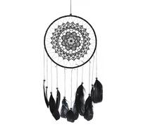 Auptiz Atrapasueños para Dormitorio Tejido a Mano, Atrapasueños con Plumas y Cuentas, Decoraciones para del Dormitorio De La Habitación Boda, Arte Ornamento Festival Regalos (Negro)