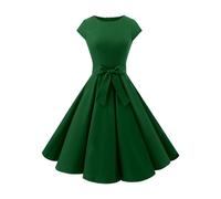 Aupuls Vestido de invitada de boda para mujer, elegante vestido de cóctel de noche de los años 50 con cinturón, Ejercito Verde, XL