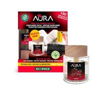 AURA | Ambientador Mecha Perfumada| Ecopack | Duración 4 Semanas | 40ml | 0% Alcohol | 100% Reciclable (Frutos Rojos)
