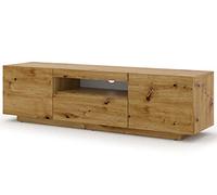 Aura Armario bajo de TV de 150 cm, colgante o de pie, armario universal para TV, aparador armario colgante para equipo de audio HiFi (roble Artisan sin led)