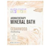 AURA CACIA - Aromatherapy Mineral Bath, Meditating Cedarwood - 6 x 2.5 oz. Packets