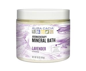 Aura Cacia Aromatherapy Mineral Bath, Relaxing Lavender, 16 ounce jar by Aura Cacia