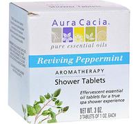 Aura Cacia Aromatherapy Shower Tablets, Reviving Peppermint 3.0 OZ(Pack of 4) by AURA CACIA