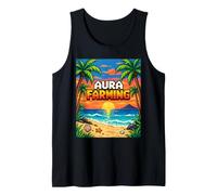 Aura Farming Beach Sunset Pixel Gen Z Slang Genz Camiseta sin Mangas